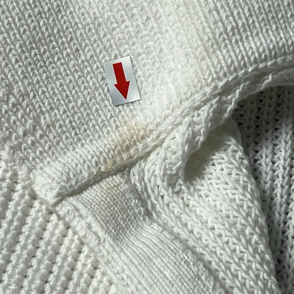 NWT J.Crew White Knit Relaxed Collared Sweater Long Sleeve V Neck‎ Size Small - Picture 5 of 6